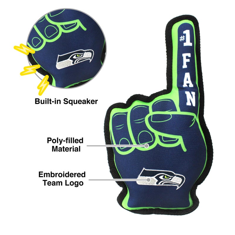 Pets First NFL Seattle Seahawks #1 Fan Toy for Dogs & Cats. Best Tough PET Toy with Inner Squeaker - Image 4